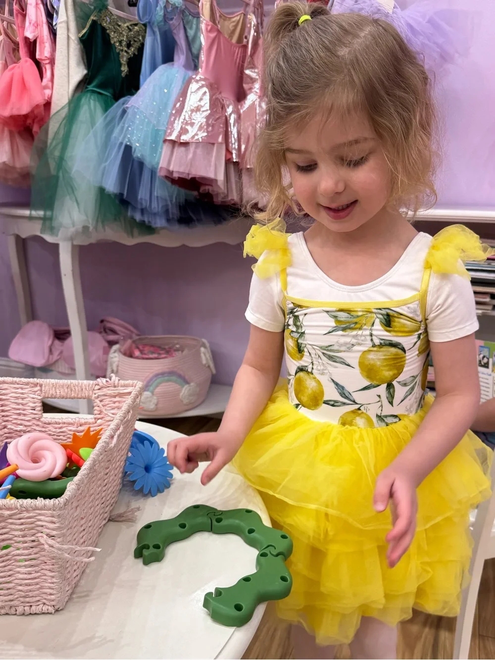 Posh Peanut Limoncello Tulle Smocked Dress